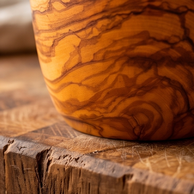 Olive Wood Salt Sugar Jar 10 cm