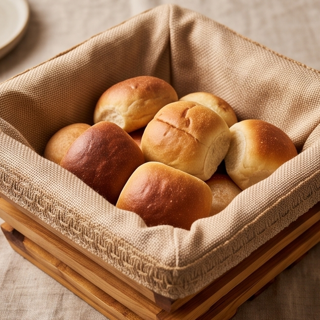 Olive Wood Square Shaped Bread Basket 18 cm