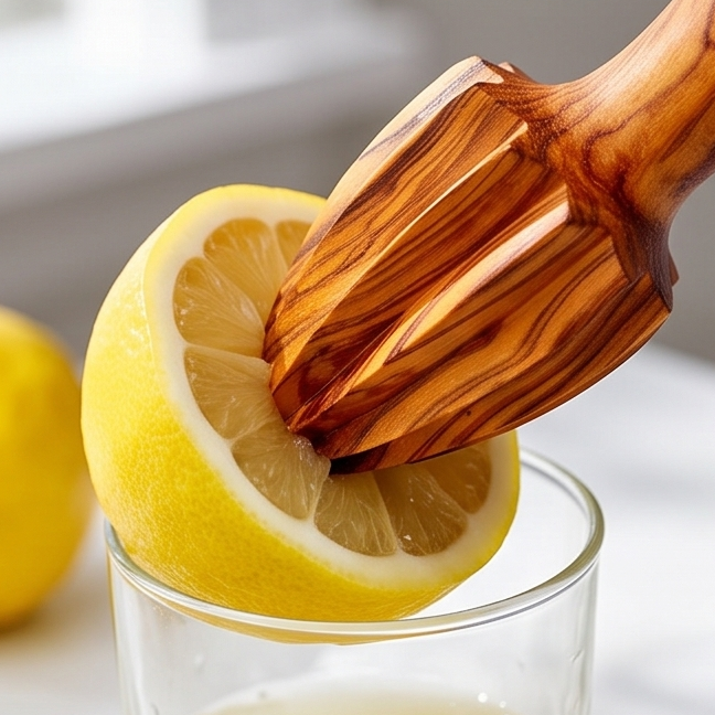 Olive Wood Hand Crafted Wooden Lemon Lime Orange Fruit Juicer | 10 cm | Kitchen Utensil Gadget