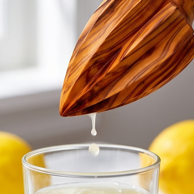 Olive Wood Hand Crafted Wooden Lemon Lime Orange Fruit Juicer | 10 cm | Kitchen Utensil Gadget