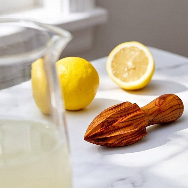 Olive Wood Hand Crafted Wooden Lemon Lime Orange Fruit Juicer | 10 cm | Kitchen Utensil Gadget
