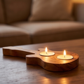 Olive Wood Guitar Shape Tealight Candle Holder 25 cm
