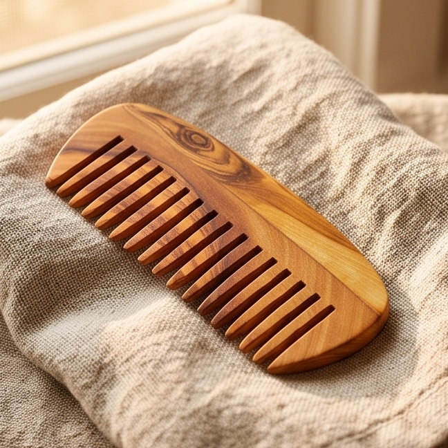 Olive Wood 14 Tine Hair Comb
