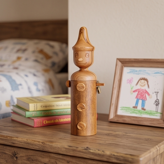 Olive Wood Wooden Pinocchio Money box