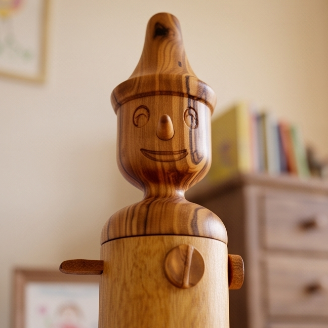 Olive Wood Wooden Pinocchio Money box