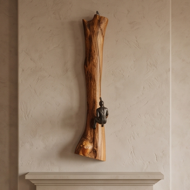 Olive wood Wall man figurine