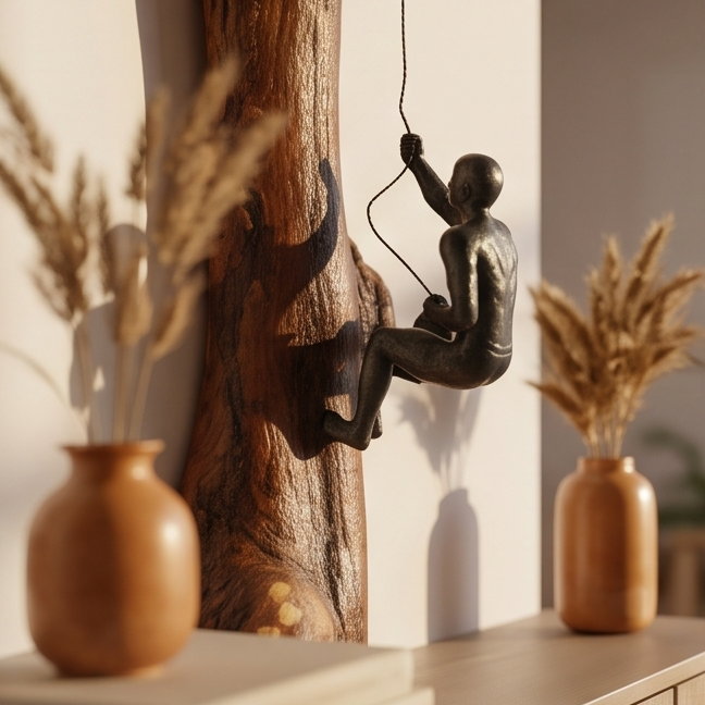 Olive wood Wall man figurine