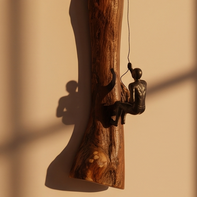 Olive wood Wall man figurine