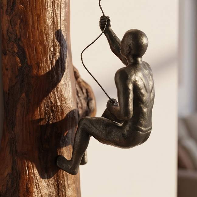 Olive wood Wall man figurine