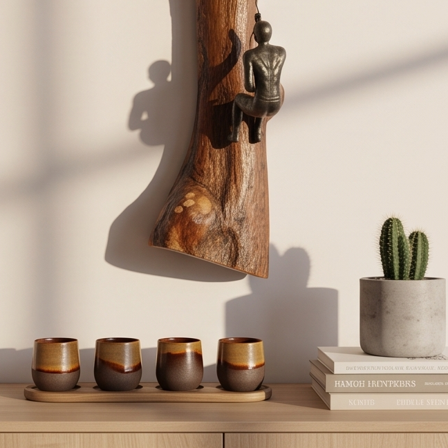 Olive wood Wall man figurine