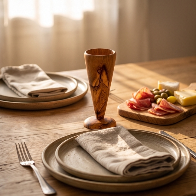 Olive Wood Wooden Cone Shaped Cup