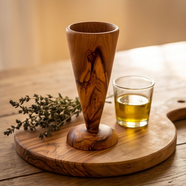 Olive Wood Wooden Cone Shaped Cup