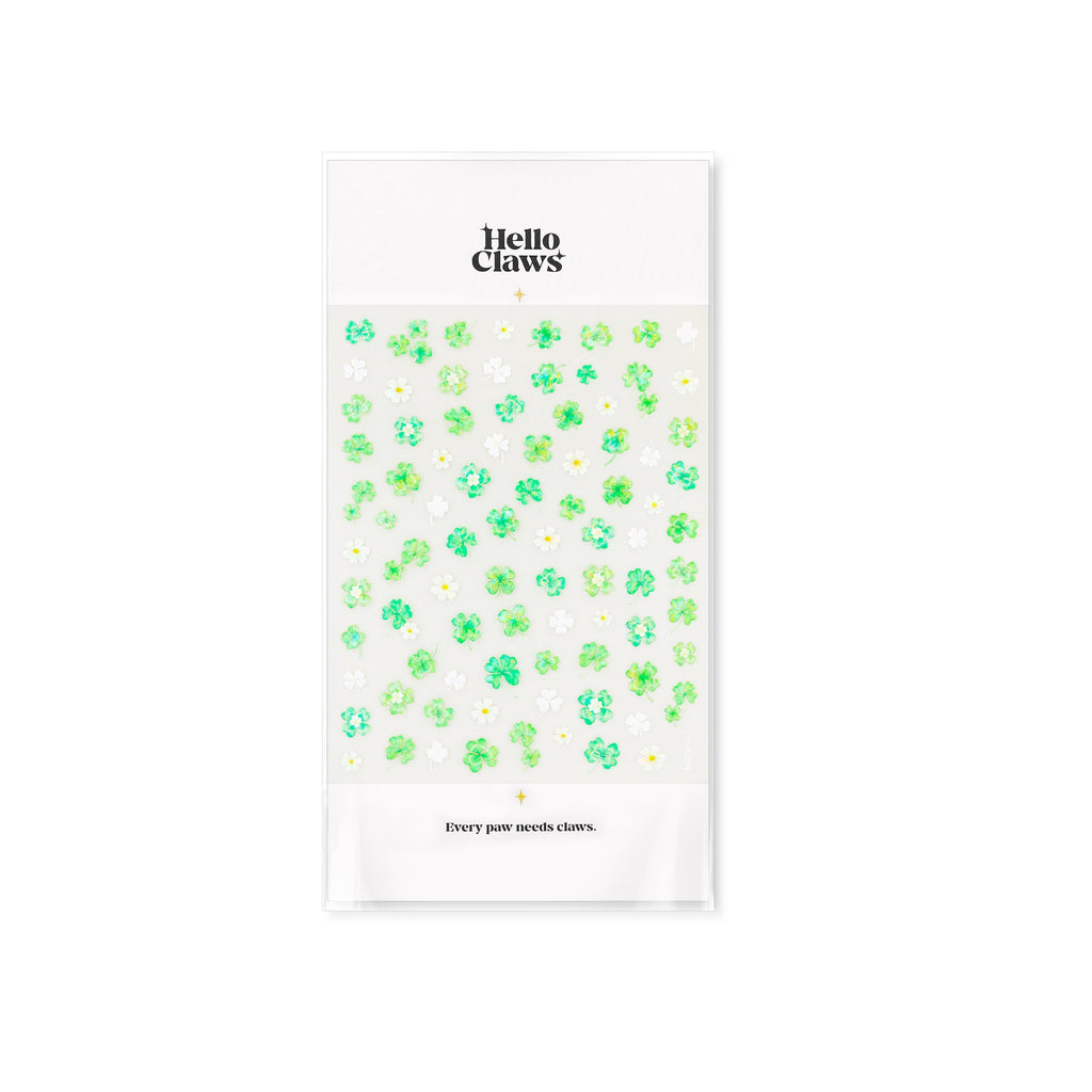 LuLuFun Studio Four-leaf Clover Jelly Nail Deco Sticker - 1 Sheet
