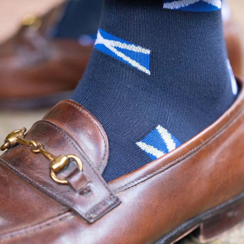 Swole Panda Scottish Flag Bamboo Socks – Saltire Pattern Footwear