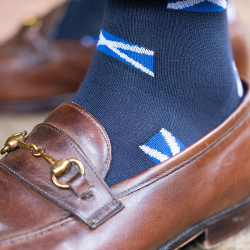 Swole Panda Scottish Flag Bamboo Socks – Saltire Pattern Footwear