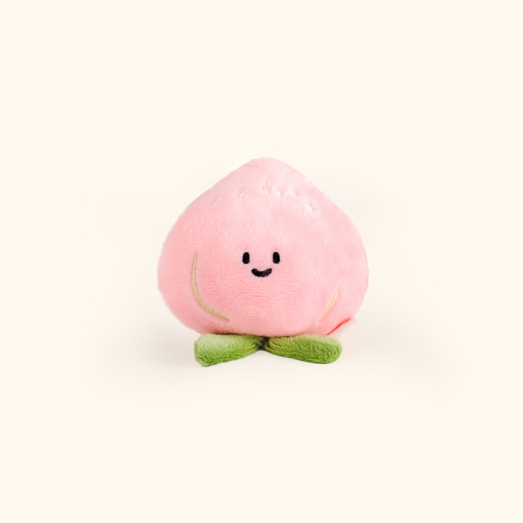 Peach Plush Bag Charm – LuLuFun Studio Kawaii Soft Fruit Keychain