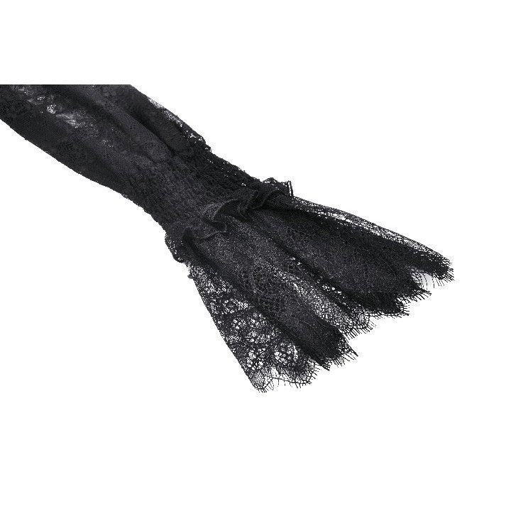Dark in Love Aoife Black Victorian Lace Top – Gothic Pleated Waist Blouse