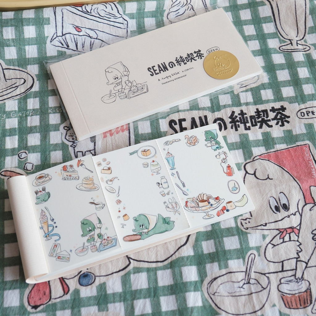 LuLuFun Studio Bunny and Crocodile Memo Notepad - 30 Hand-Painted Notes