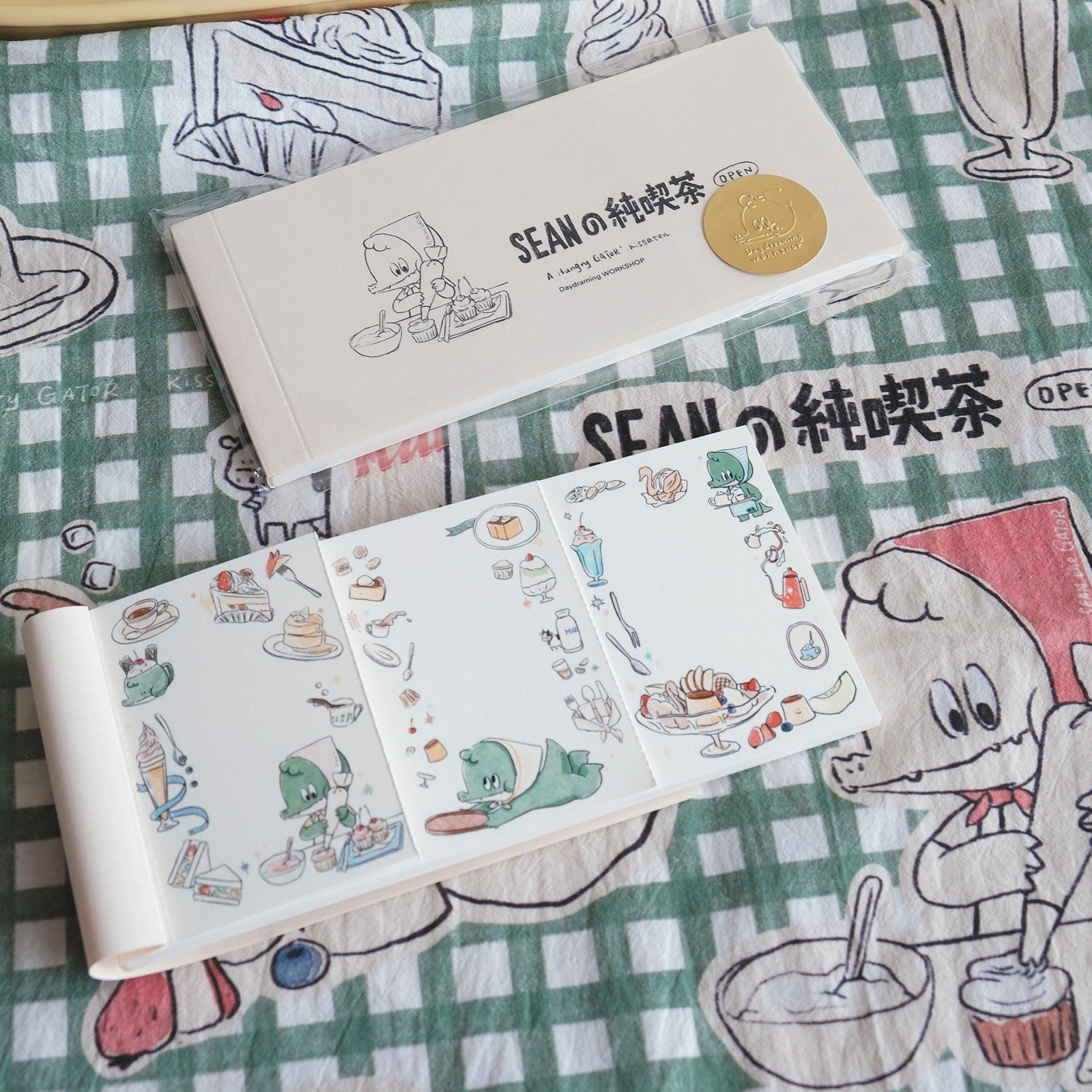 LuLuFun Studio Bunny and Crocodile Memo Notepad - 30 Hand-Painted Notes