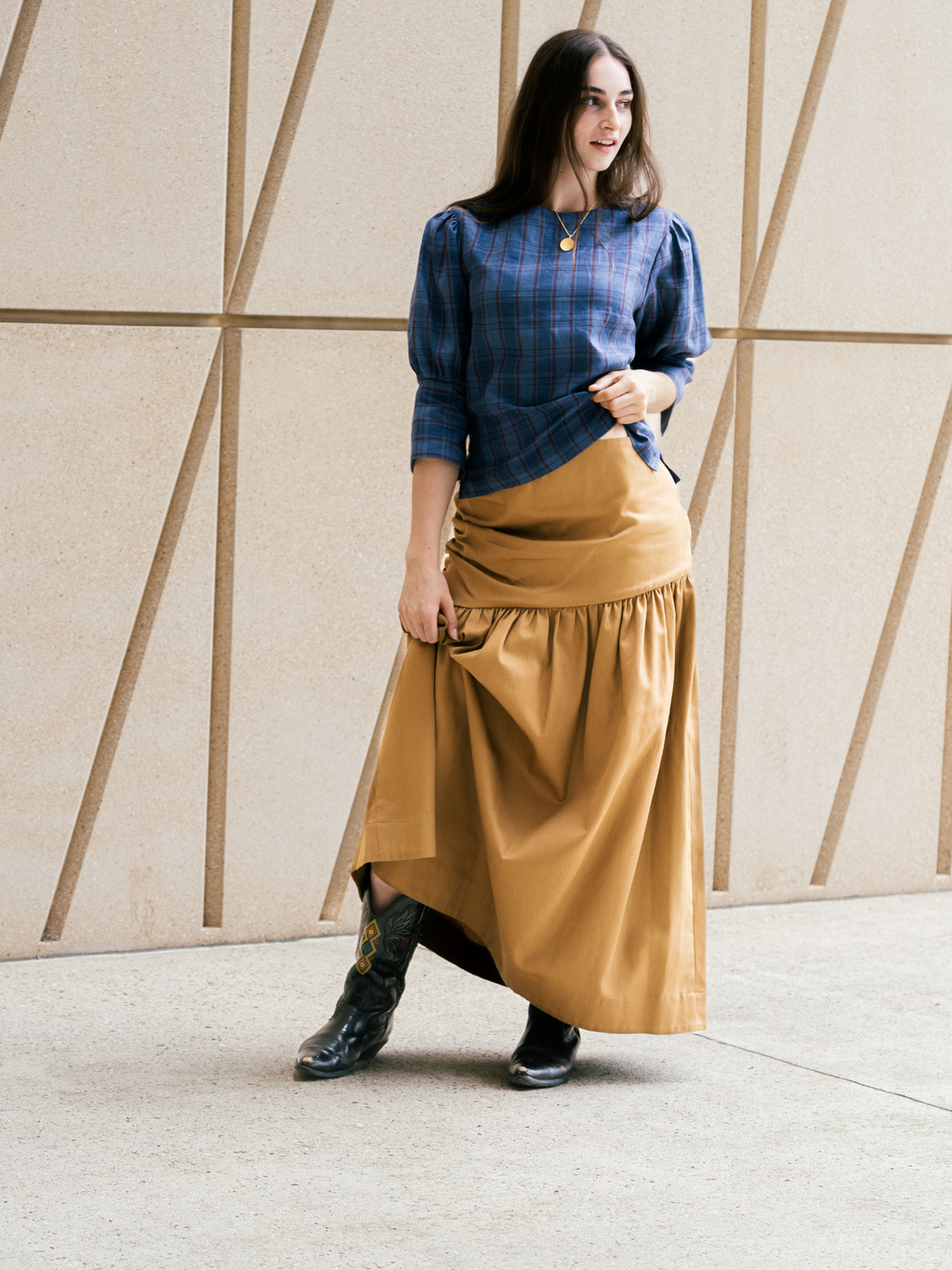 No More Nobody Hilda Gathered Maxi Skirt – Organic Cotton Handmade