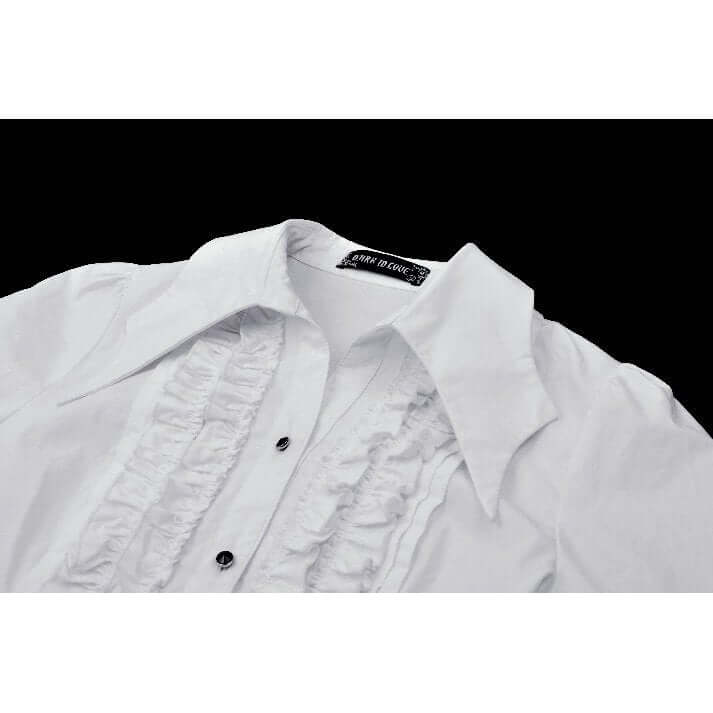 Dark in Love Queeny White Gothic Demon Shirt – Cotton Corset Top