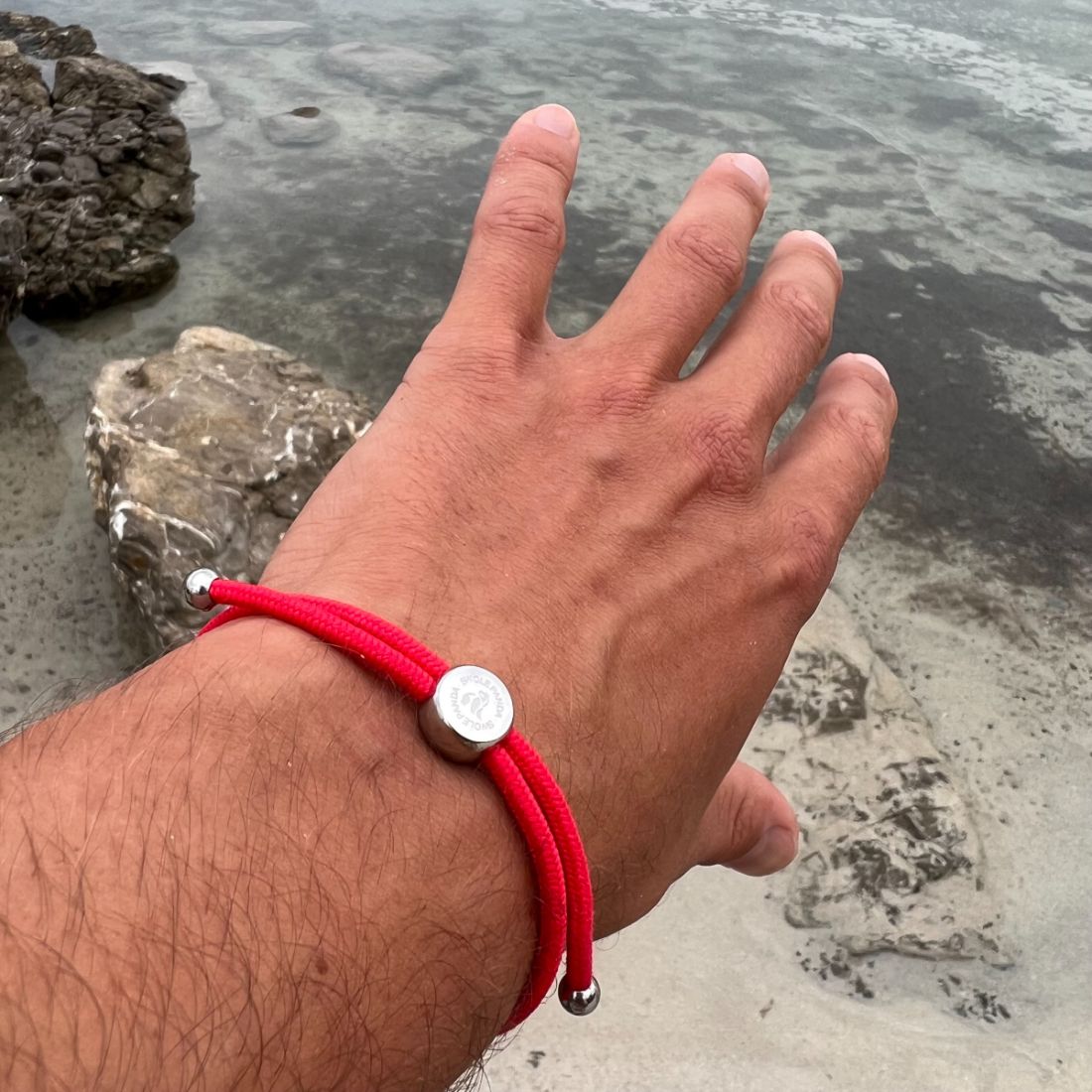 Swole Panda Red Rope Bracelet – Recycled Ocean Plastic Unisex Jewelry