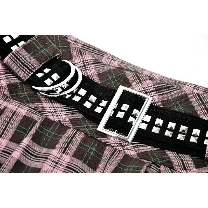 Dark in Love Rowan Pink Plaid Mini Skirt – Pleated Punk Grunge Style