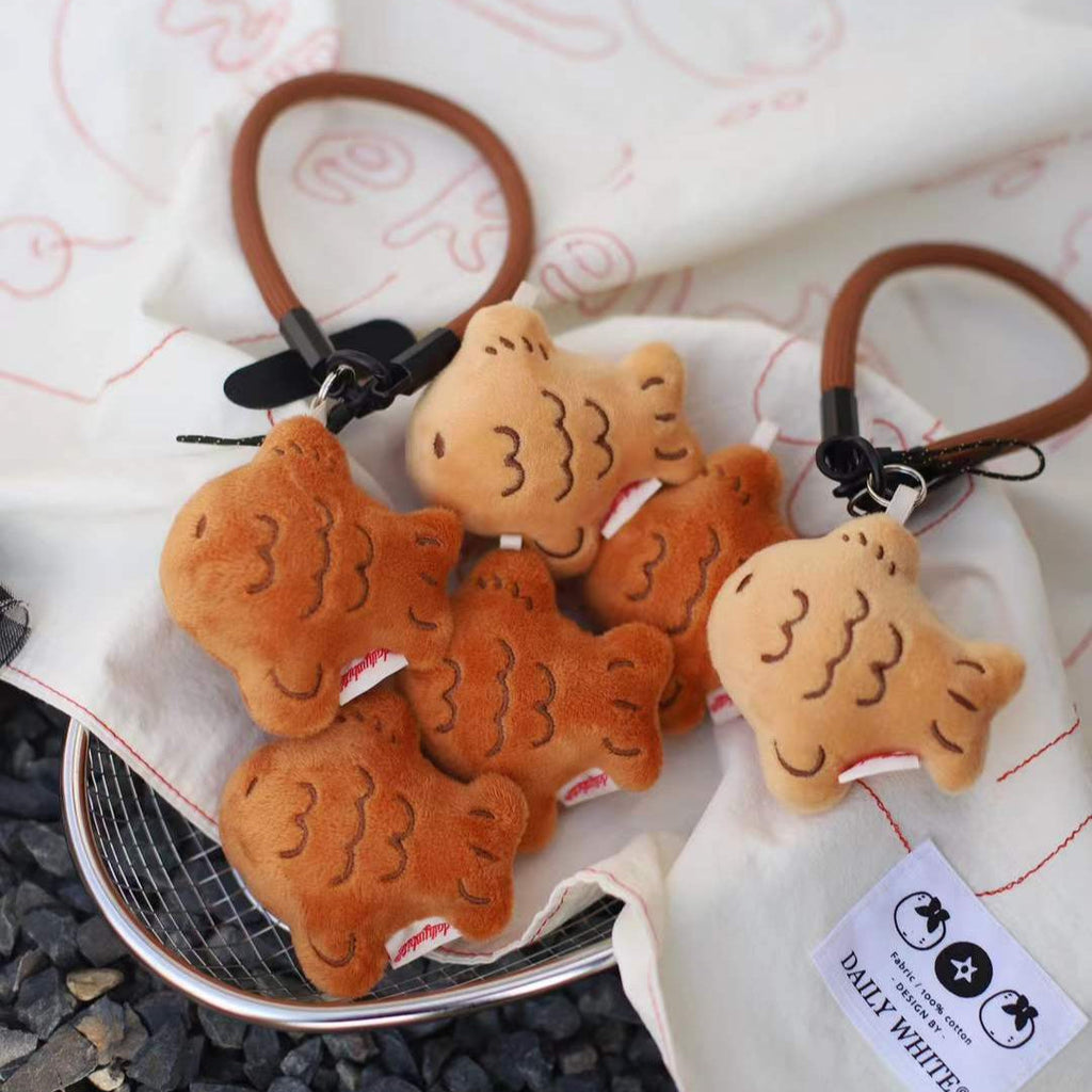 LuLuFun Studio Mini Taiyaki Plush Bag Charm | Kawaii Food Keychain