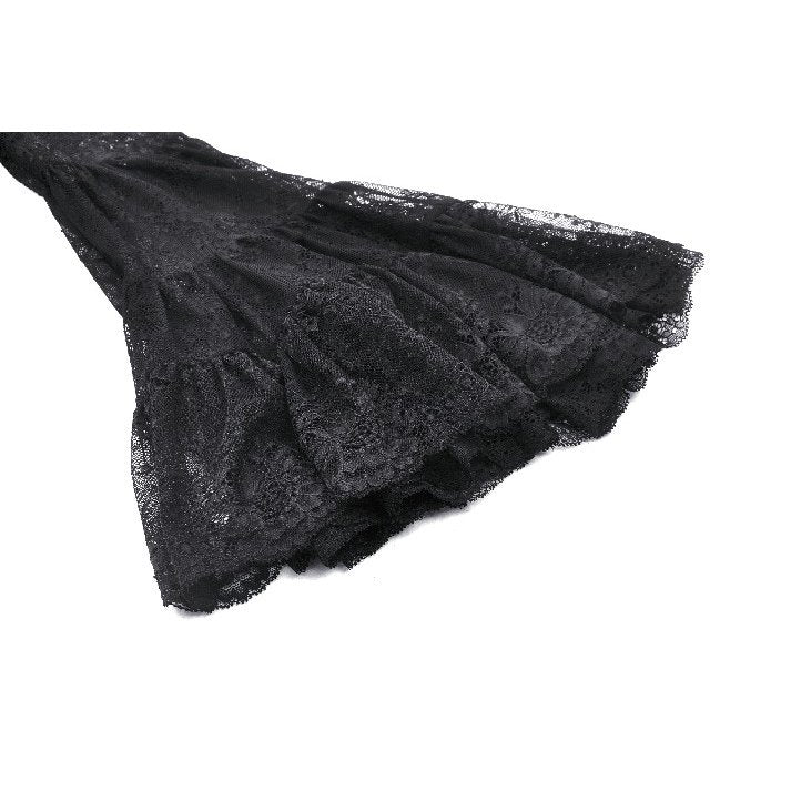 Dark in Love Zuri Gothic Lace Top – Romantic Bell-Sleeve Layered Cuff