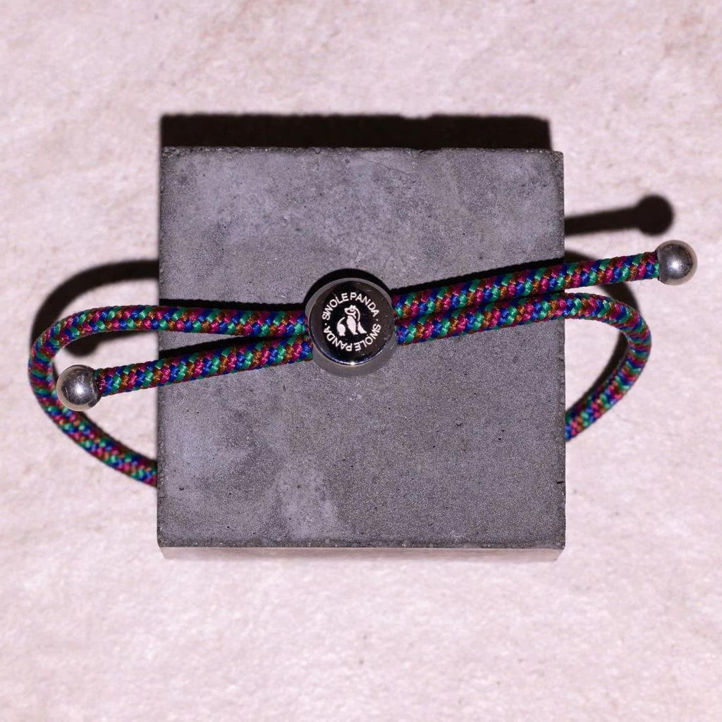 Swole Panda Green & Blue Zigzag Recycled Rope Bracelet – Unisex