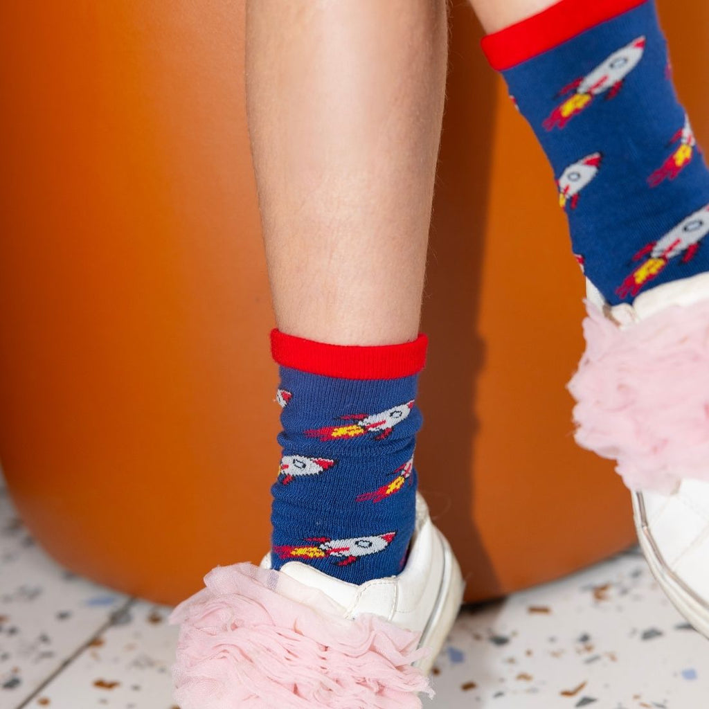 Swole Panda Children's Rocket Bamboo Socks – Seamless & Breathable