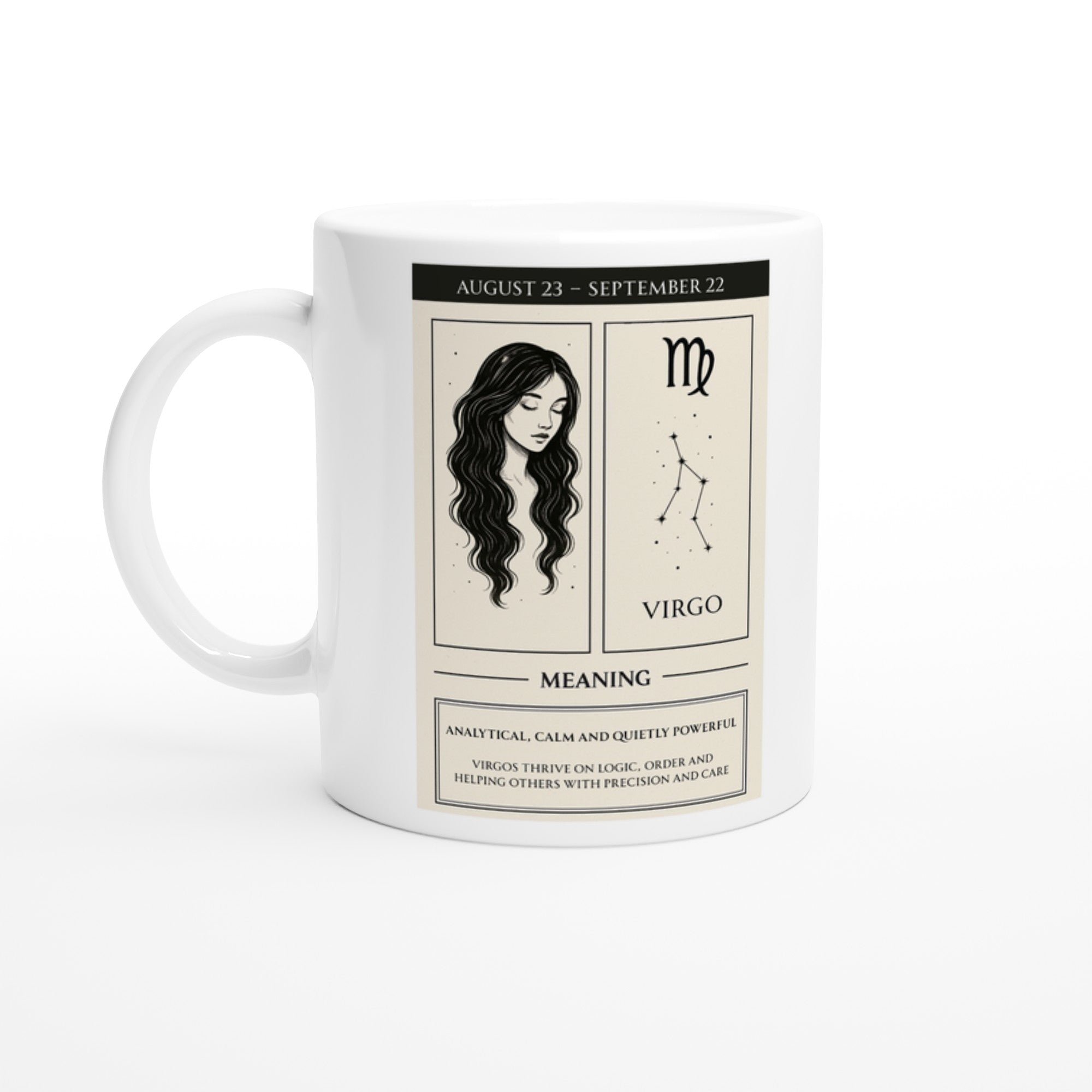 Virgo Zodiac Sign Mug - Ceramic Astrology Gift with Meaning - 11oz Dishwasher Safe Cup