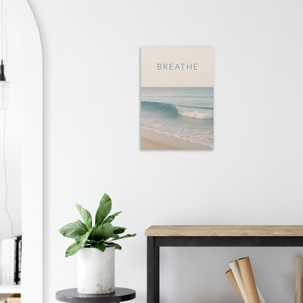 Breathe | Ocean Wave Minimalist Poster - Elegant Ocean Art Print for Home Decor