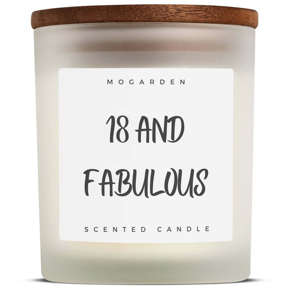 Mogarden 18th Birthday Candle – Luxury Vanilla Amber Soy Wax Gift 220g