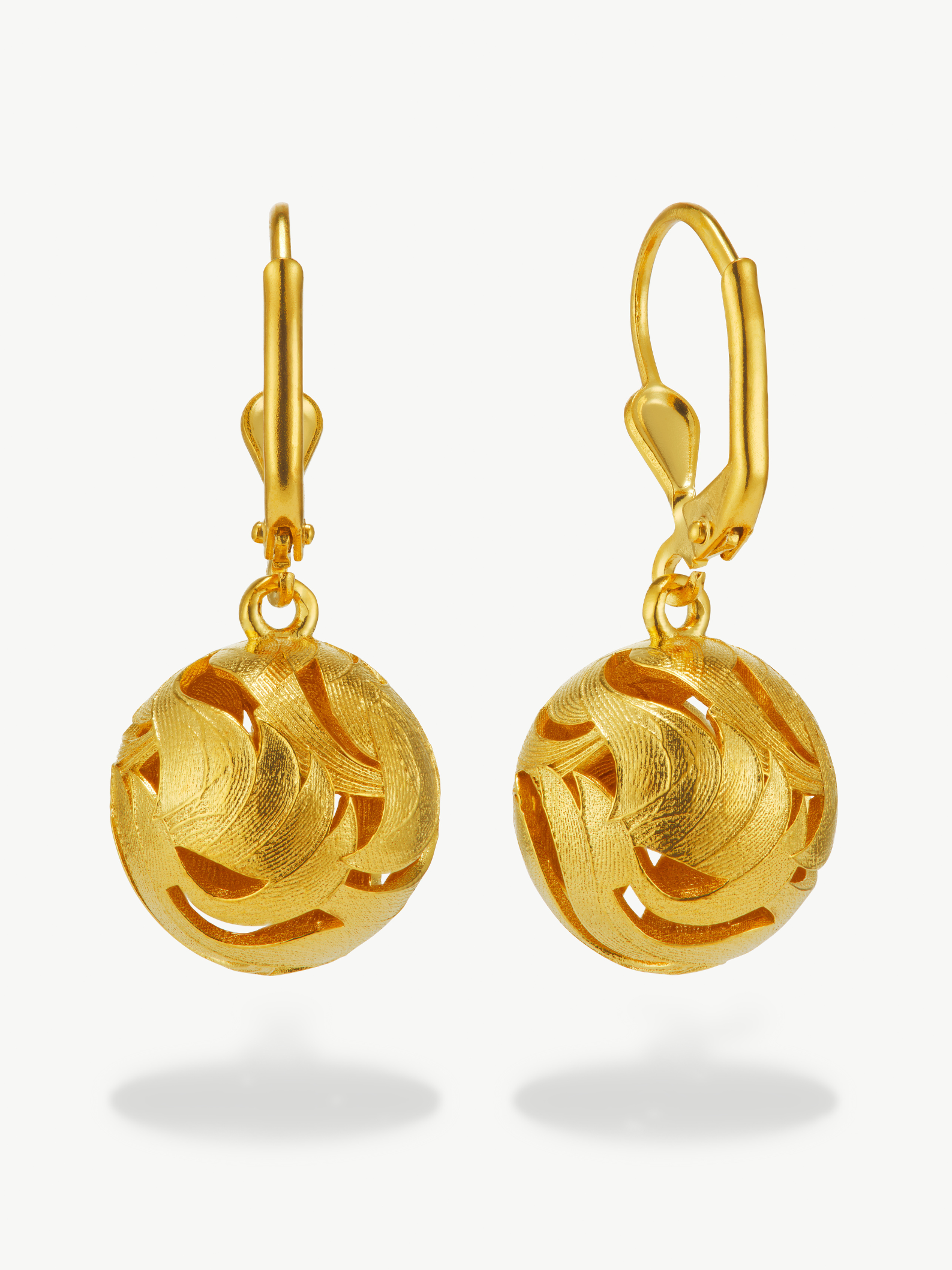 No More Nobody Day Gold Vermeil Leaf Drop Earrings - Recycled Silver