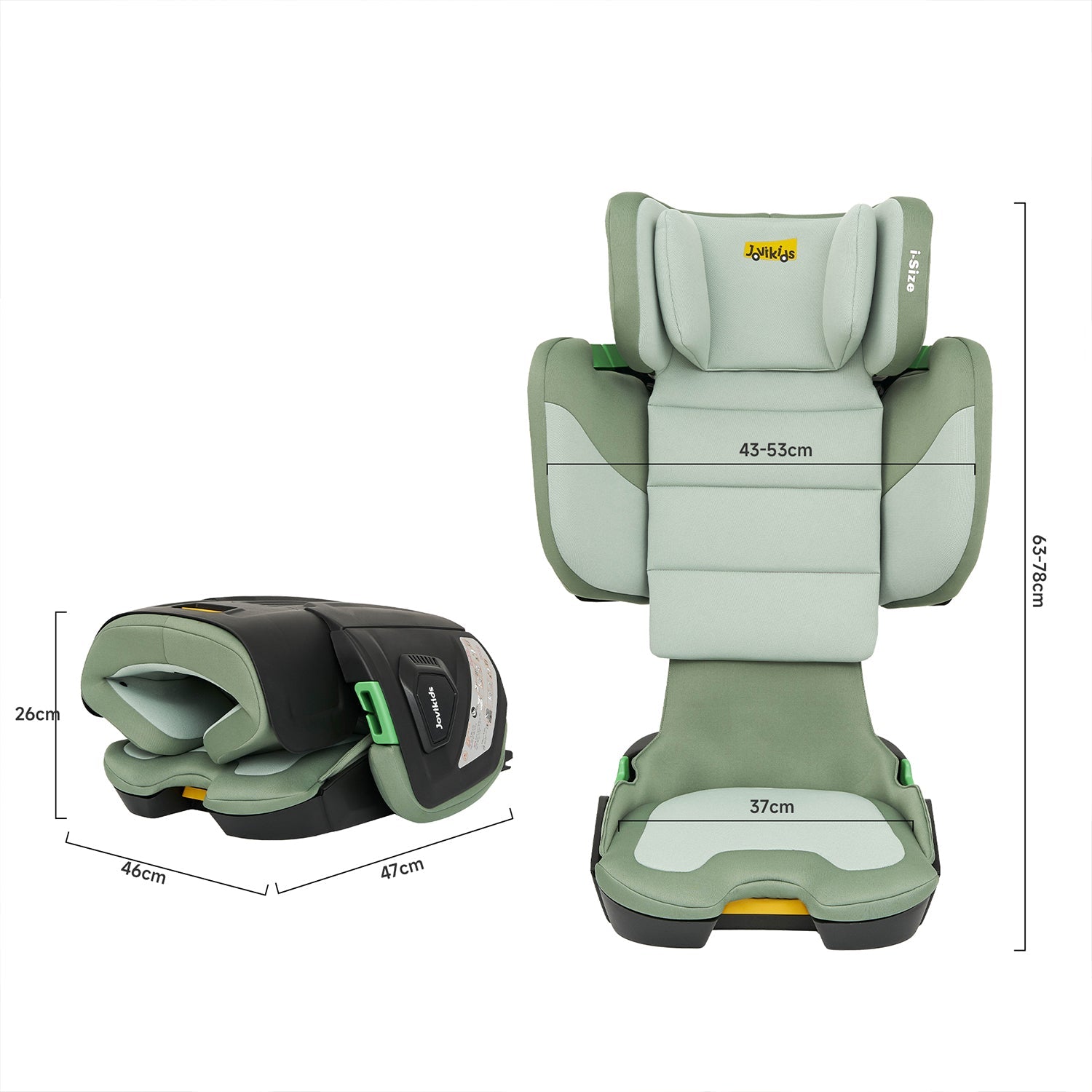 Jovikids Rober Foldable High Back Booster - Green