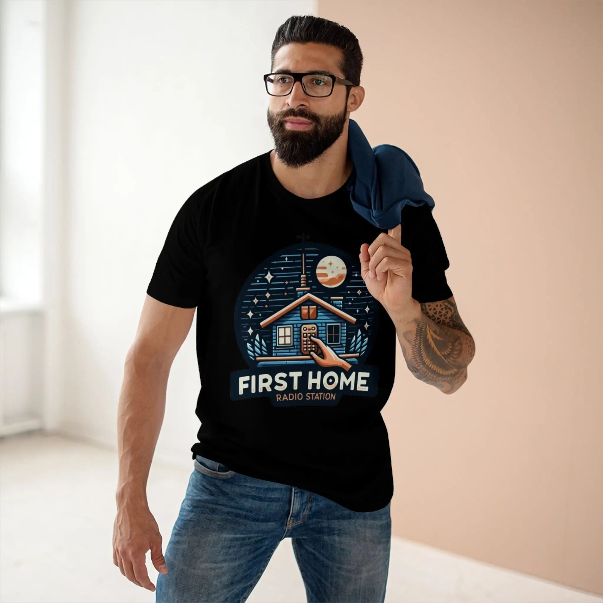 First Home Radio Station Graphic Tee - Celebrate Unity and Nostalgia
