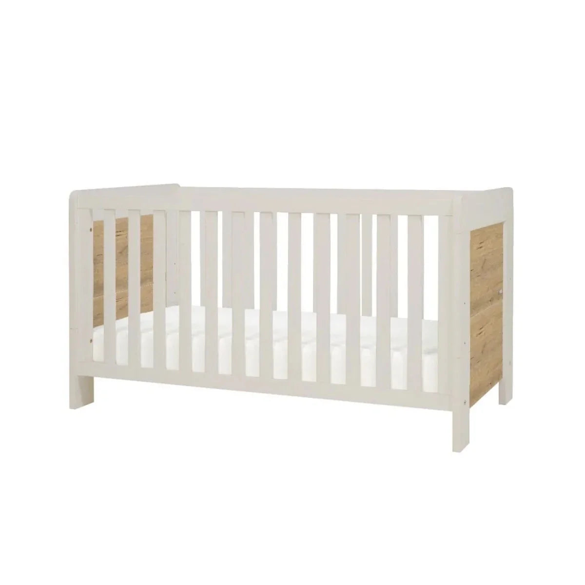 Tutti Bambini Alba Mini Cot Bed - White Sand / Distressed Oak