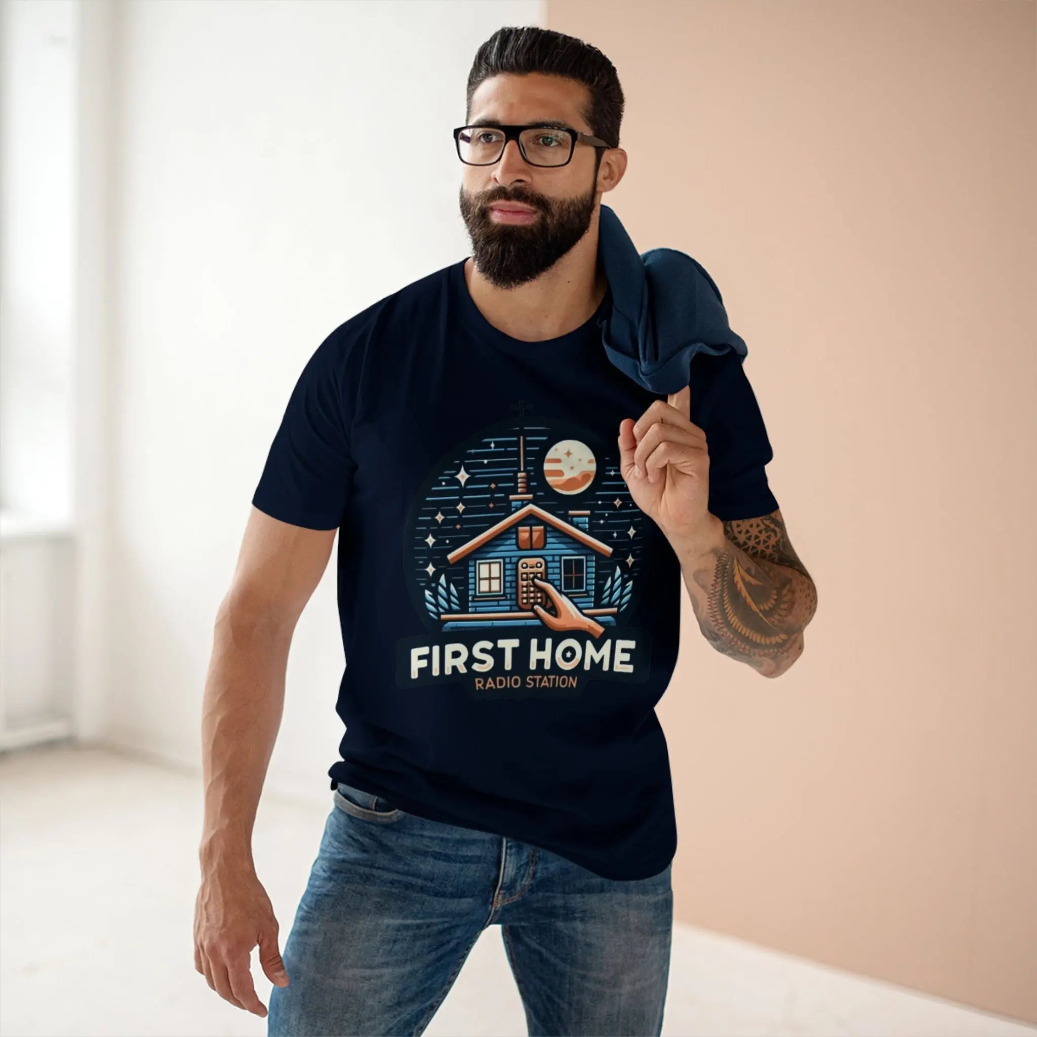 First Home Radio Station Graphic Tee - Celebrate Unity and Nostalgia
