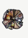 No More Nobody Azaria Blue Floral Organic Cotton Scrunchie - Handmade