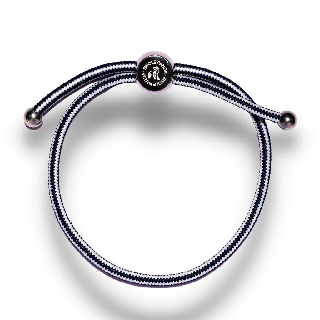Swole Panda White Stripe Rope Bracelet – Recycled Ocean Plastic Unisex