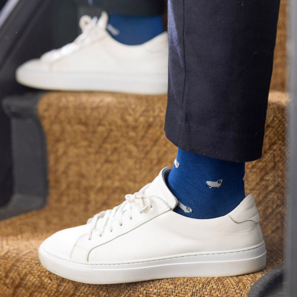 Swole Panda Navy Sheep Bamboo Socks – Sustainable Novelty Footwear