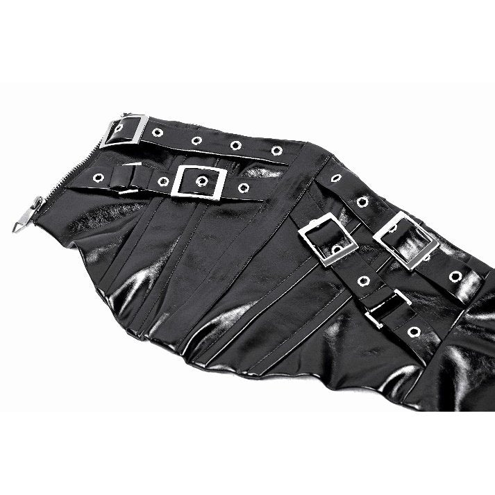 Dark in Lia Punk Love Black Patent Leather Waist Corset with Metal