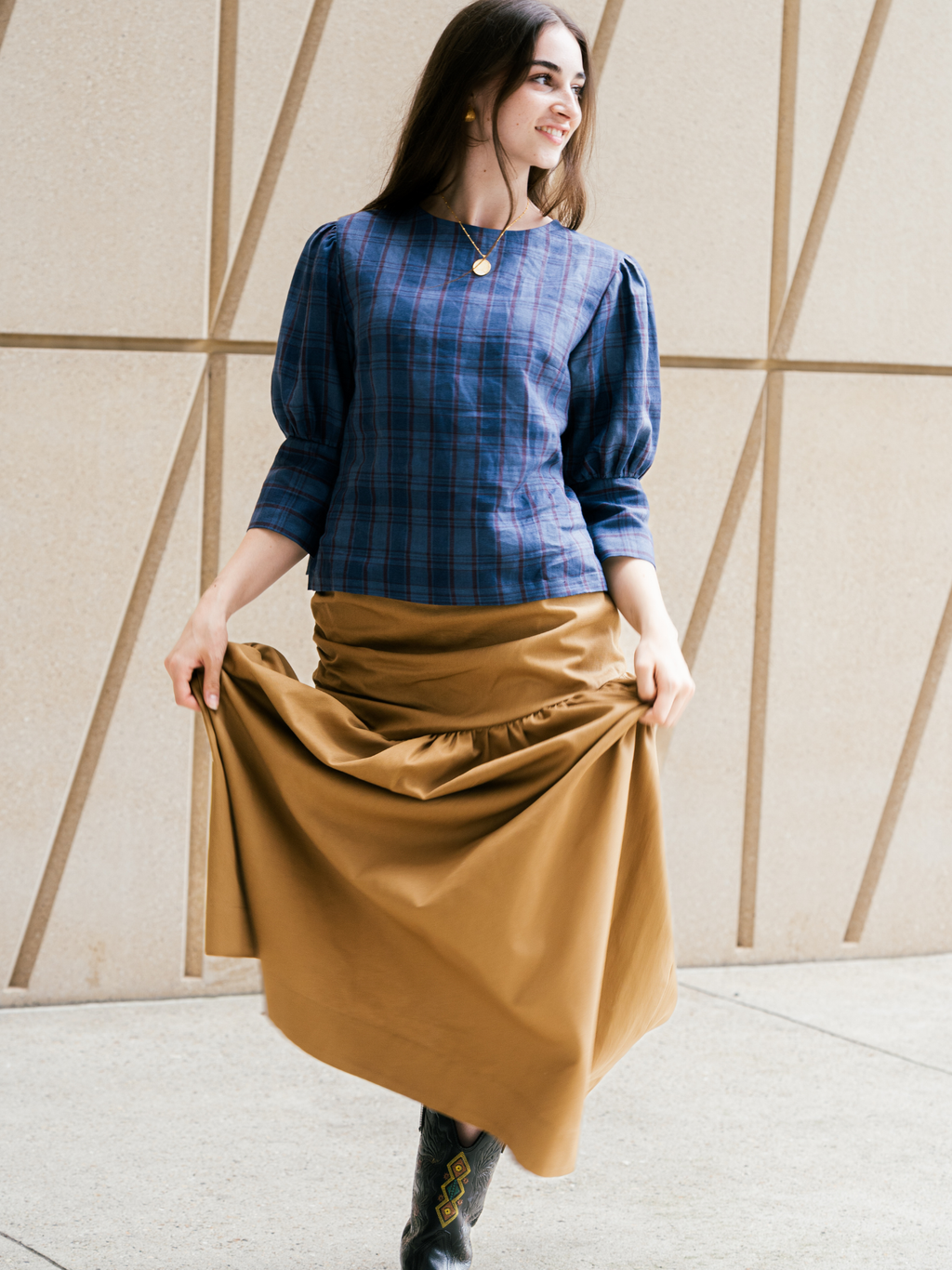 No More Nobody Hilda Gathered Maxi Skirt – Organic Cotton Handmade