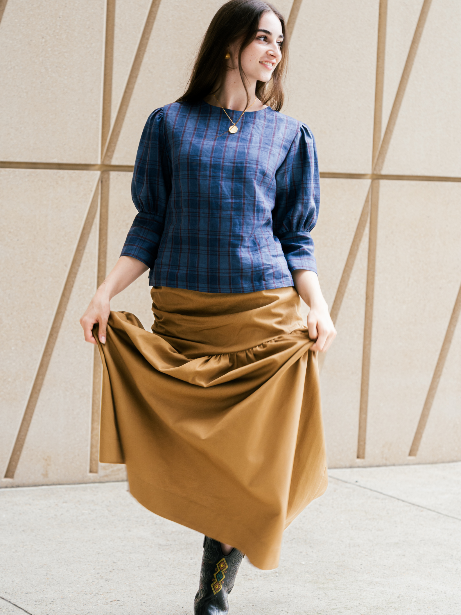 No More Nobody Hilda Gathered Maxi Skirt – Organic Cotton Handmade