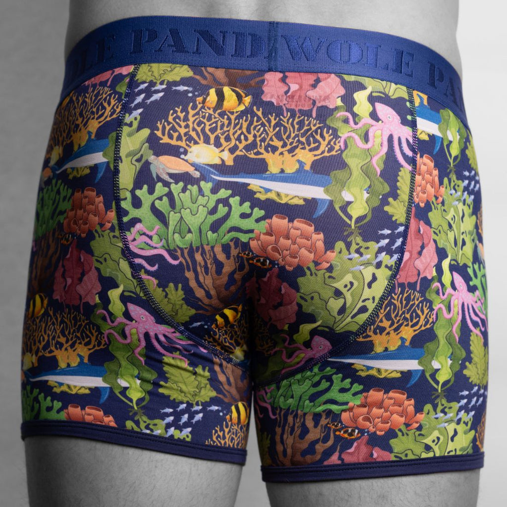Swole Panda Bamboo Boxers – Breathable Marine Blue Men's Underwear