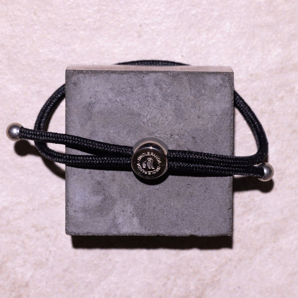 Swole Panda Jet Black Recycled Rope Bracelet | Sustainable Unisex Jewelry