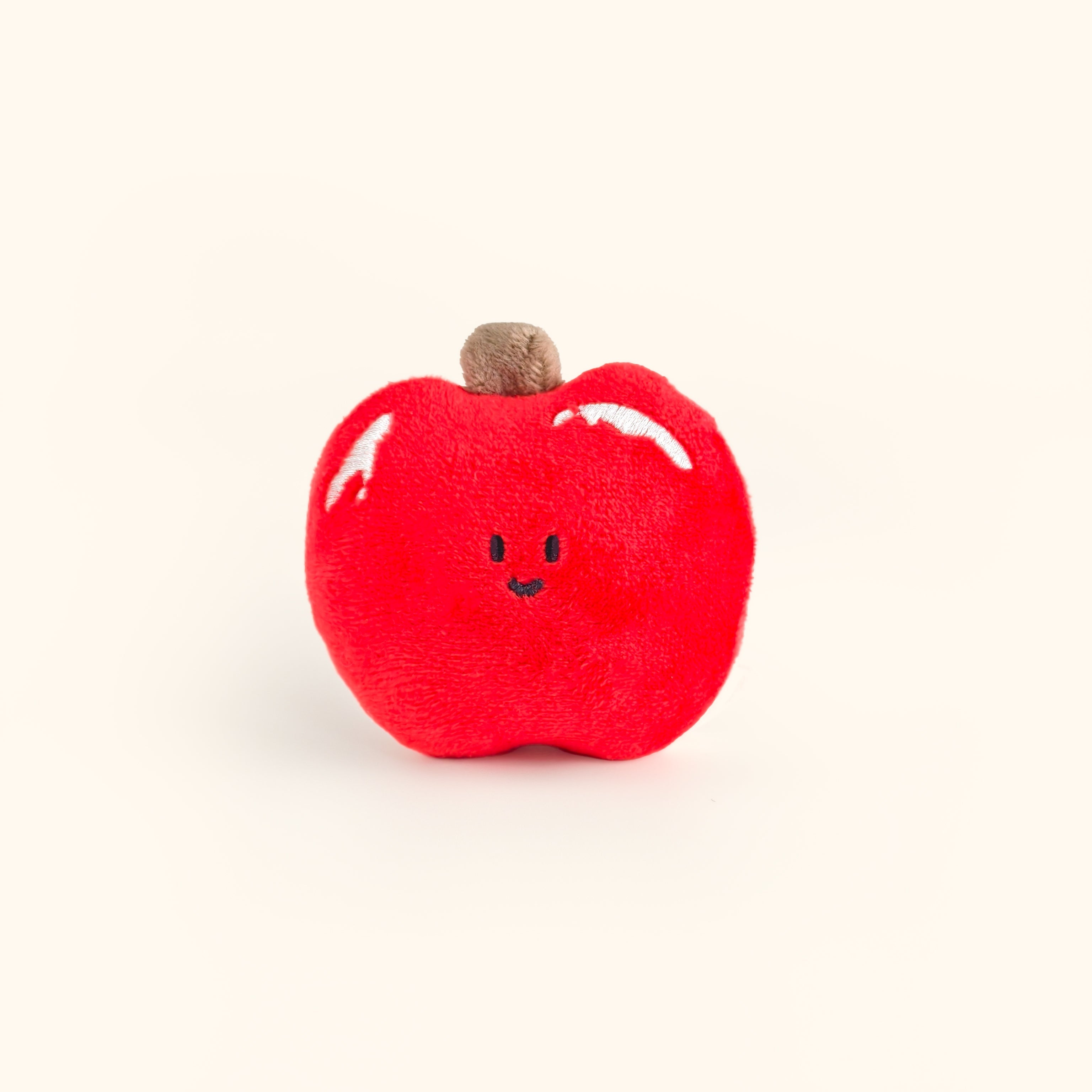 LuLuFun Studio Red Apple Plush Bag Charm | Soft Kawaii Keychain Accessory