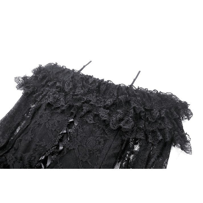 Dark in Love Cosette Gothic Maxi Dress – Lace Ruffle Off-Shoulder
