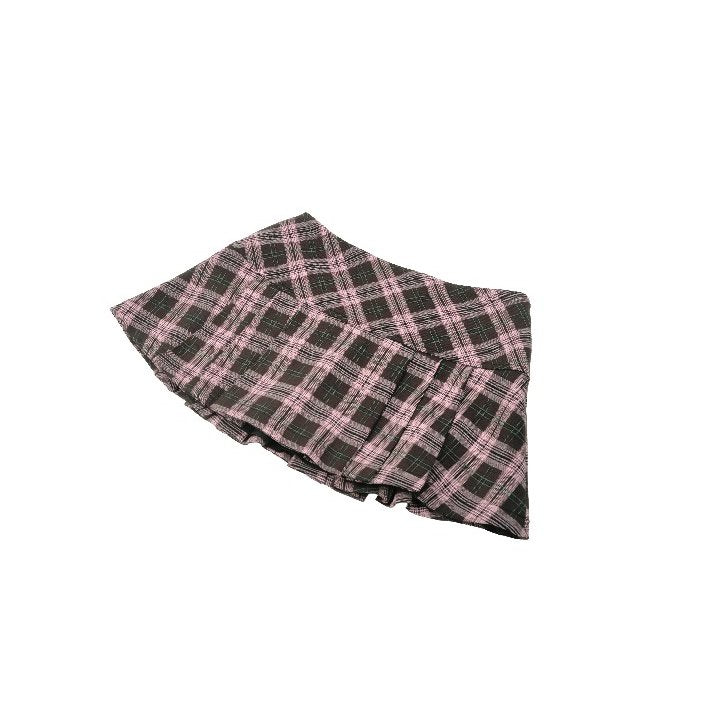 Dark in Love Rowan Pink Plaid Mini Skirt – Pleated Punk Grunge Style